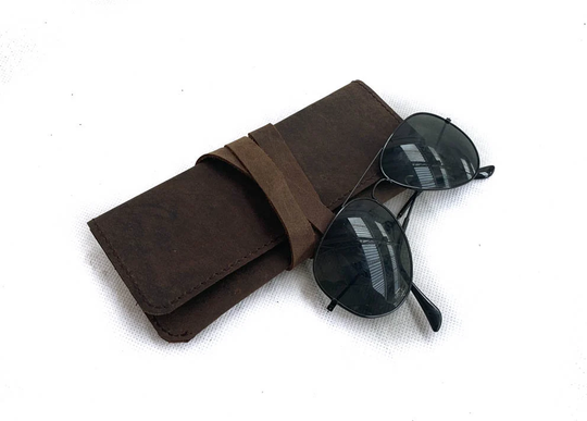 Vintage Distressed Leather Glasses Case/Pouch Old Skool Design