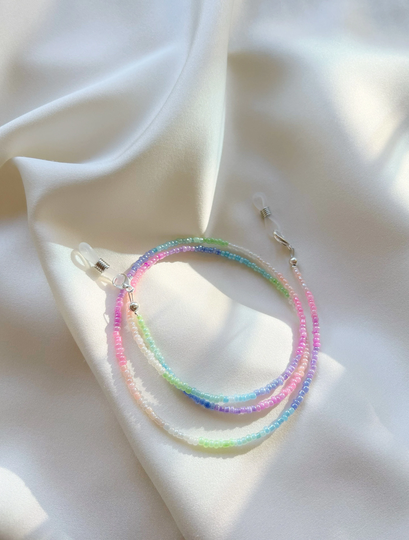 Pastel Ombre Beaded Glasses/Sunglasses Face Mask Chain Lanyard - Two in One Various Lengths Available Short, Long, Medium