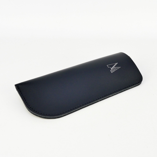 Leather Glasses Case Navy Blue Handmade // Bright Spectacles Holder Sunglasses Pouch Chroma