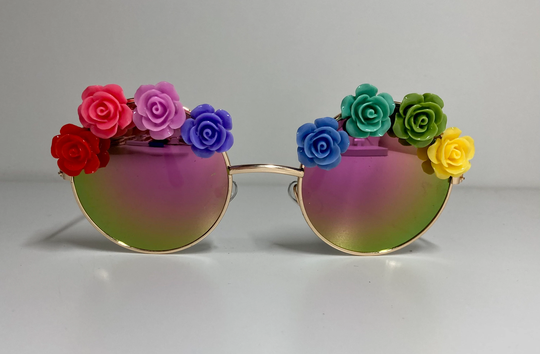 Kids Round Rainbow Flower Sunglasses