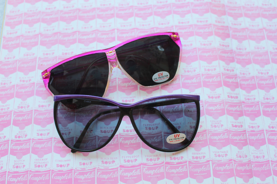 1980S Vintage Sunglasses Setinstant Collection. Purple. Dapper. Set Of 2. Vintage Sunglasses. Shades. Aviators. Wayfarers. Clubmaster