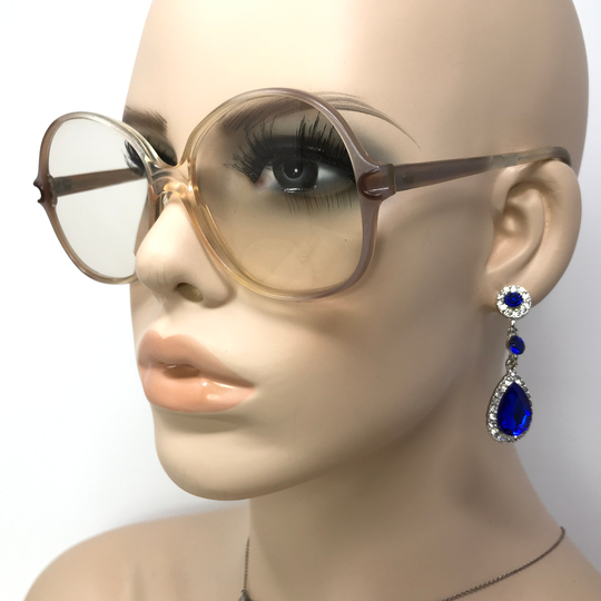 Vintage Framex Princess Eyeglasses Glasses Frame Beige Clear Square Used Eyeglass Frames Retro