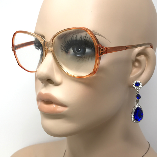 Vintage Lifestyles Liz Eyeglasses Glasses Frame Orange Clear Square Used Eyeglass Frames Retro
