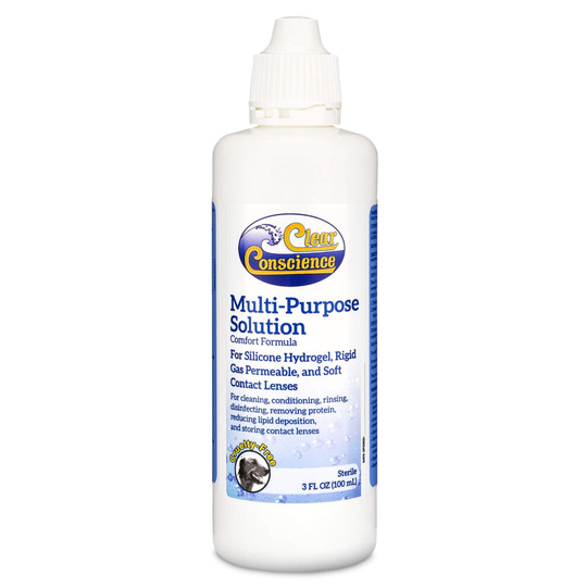 Clear Conscience Contact Lens Solution, Contact Solution & Saline Solution for Complete Eye Solution - Multipurpose Solution for Contact Lenses with C