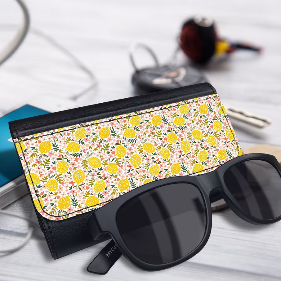 Glasses Case, Lemon Glasses Case, Eyeglasses Case/ Vegan Leather/Sunglasses Spectacles Case For Men & Women/ Birthday Christmas