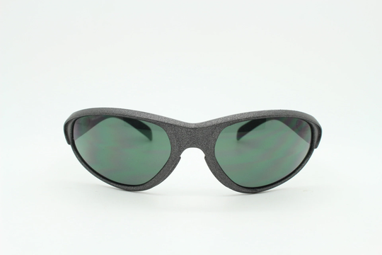 90S Vintage Wraparound Sunglasses Made in Italy. Aerodynamic Matt Metallic Grey Gunmetal Sport Shield Visor. Y2K. 2000S. Unused Nos