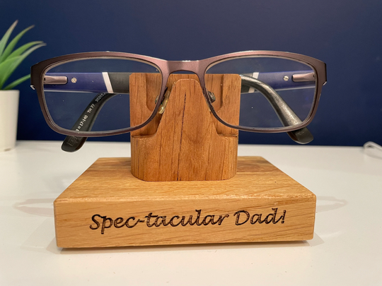 Glasses Stand, Spectacle Holder, Wooden Eye Glasses Gift For Mum, Dad, Father Of The Bride, Grandad, Grandma Nan Bedside Accessory