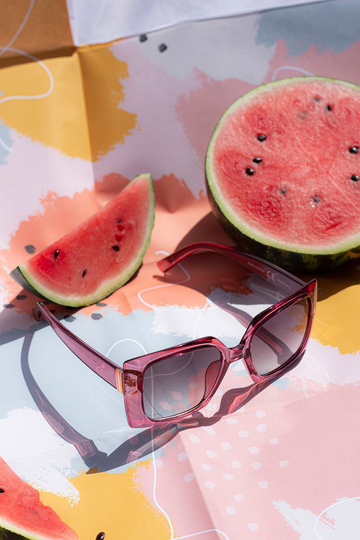 Purple Oversized Pointed Edge Square Sunglasses