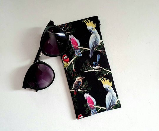 Sunglasses Pouch in Beautiful Cockatoo Fabric