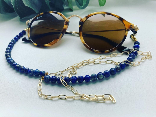 Stunning Lapis Lazuli Glasses Chain, Sunglass Holder, Strap, Gift For Her