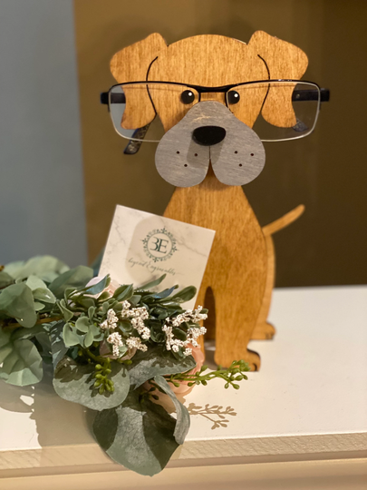 Dog Eyeglasses Holder Glasses Eyeglass Stand Desk Organizer Accessories Cute Gifts Wooden Toys Kids