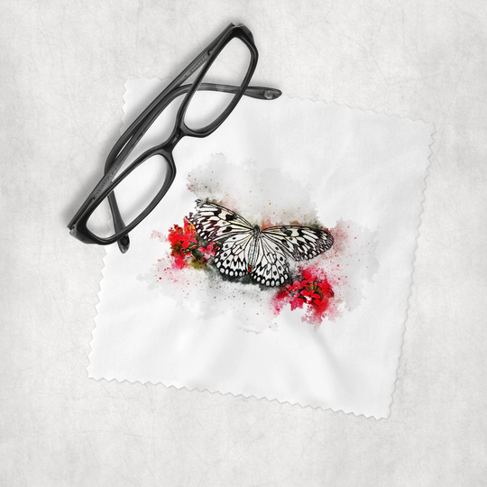 Watercolor Animals - Butterfly Microfiber Lens Cleaning Cloth | Lens, Sunglasses Cleaner, Eyeglasses