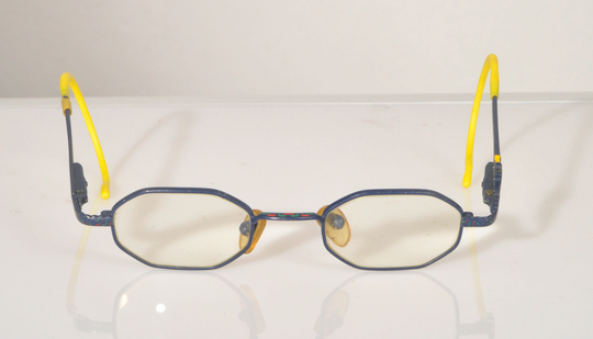 Vintage Tauschek Eyewear, Blue Frame, Multicolor Wrapping Temples, Rx-Able Prescription Lenses. Small/Petite Size. Frame Germany