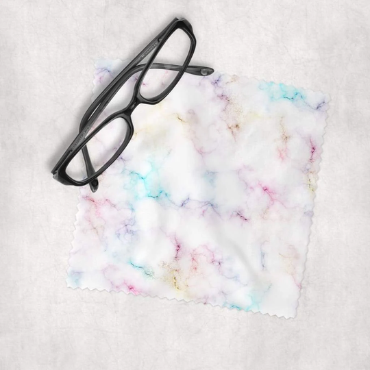 Colorful Marble - Microfiber Lens Cleaning Cloth For Eyeglasses, Cameras, Smartphones & All Screens