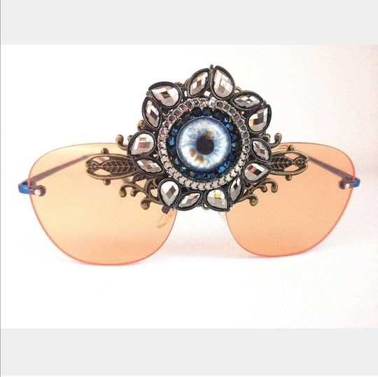 Orange Unisex Rimless 3rd Eye Statement Eyewear