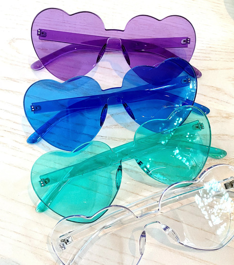 Heart Sunglasses | Rimless Sunnies 16Th 21st 30Th 40 50 Birthday Party Favors Beach Bachelorette Favors Festival Theme