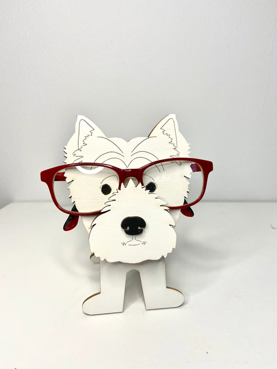 West Highland Terrier Eyeglasses Holder, Glasses Stand Wooden Stand, Holder
