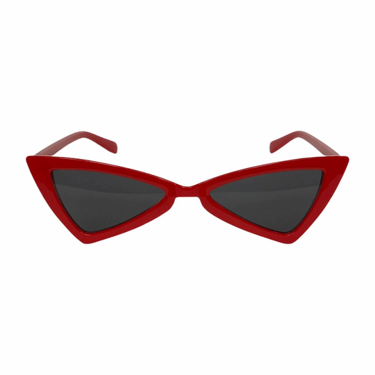 Y2K Vintage, Cat Eye Pointed Sunglasses, Unisex Festival Red Frames & Black Lenses, New Without Tags, Deadstock