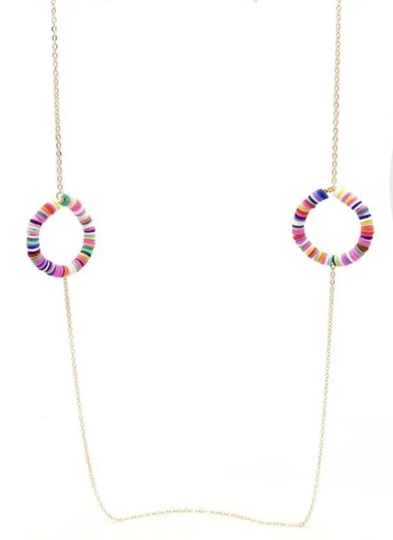 Tutti Frutti Sunglasses Chain, Glasses Multi-Coloured Disc , Gold Eyewear Fashion, Popular Gift, Present , On Trend