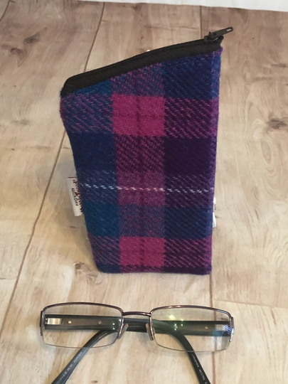 Harris Tweed Glasses Case, Spectacle Case , Sunglasses Sleeve , Ready To Ship, Wool Anniversary Gift