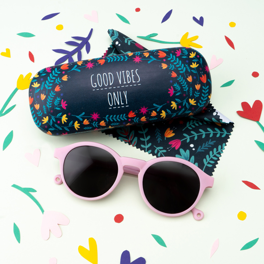 Floral Hard Glasses Case With Microfibre Cleaning Cloth | Gift Wrap Eye Care For Her