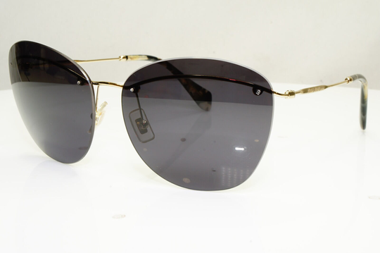 Authentic Miu Womens Vintage Sunglasses Gold Rimless Smu 54P Zvn-3A2 30363