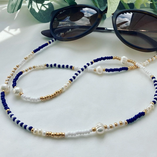 Beaded Sunglasses Chains, Pearl Necklace, Glasses Chain, Beaded Bracelets, Christmas Gift