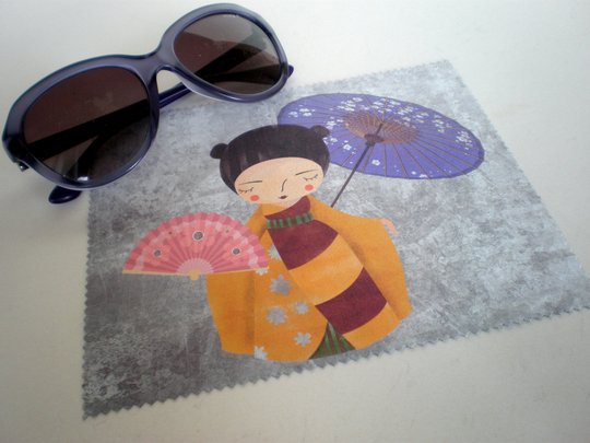 Glasses Cleaning Cloth, Kokeshi Doll, Cleaning, Microfiber