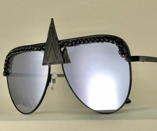 Darker Adonis. Masculine Silver Mirror Aviator Sunglasses