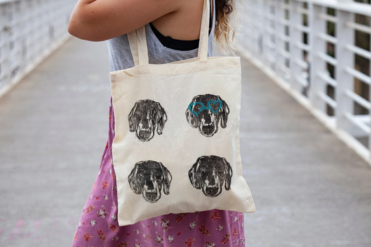 Dachshund With Heart Sunglasses Tote Bag | Handmade Printed