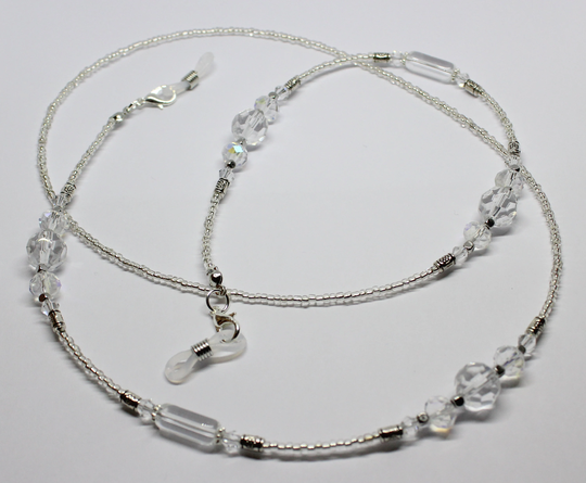 Crystal Sunglasses Chain, Clear Beads Eyeglasses Holder, Glasses Beaded Gift For Her