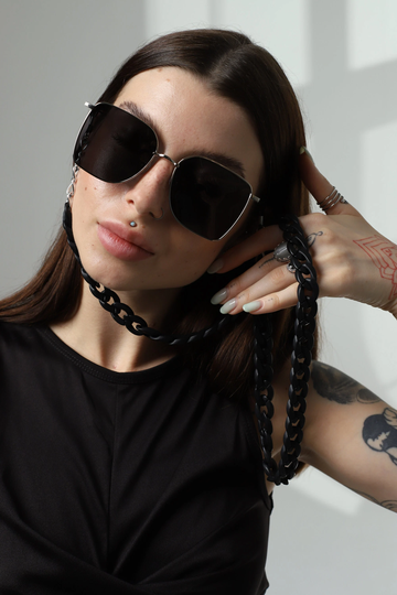 Womens Large Square Sunglasses With Polarized Lenses & Or Without Chain