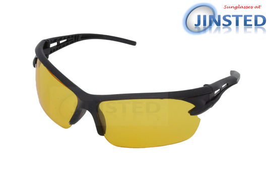Adult Cycling Sports Sunglasses Yellow Tinted Wrap Around Frame Uv400 Protection As024
