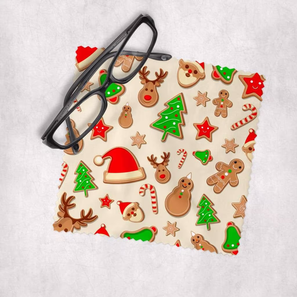 Christmas Cookies #2 - Microfiber Lens Cleaning Cloth For Eyeglasses, Cameras, Smartphones & All Screens