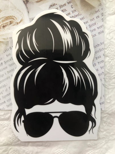 Mum Bun Black Sunglasses Stickers