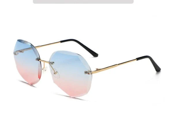 Oversized Sunglasses | 70S Style Large Gold Hexagonal Big Ladies