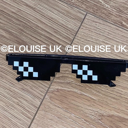 Black Pixel Sunglasses Mosaic Festival Outfit Rave