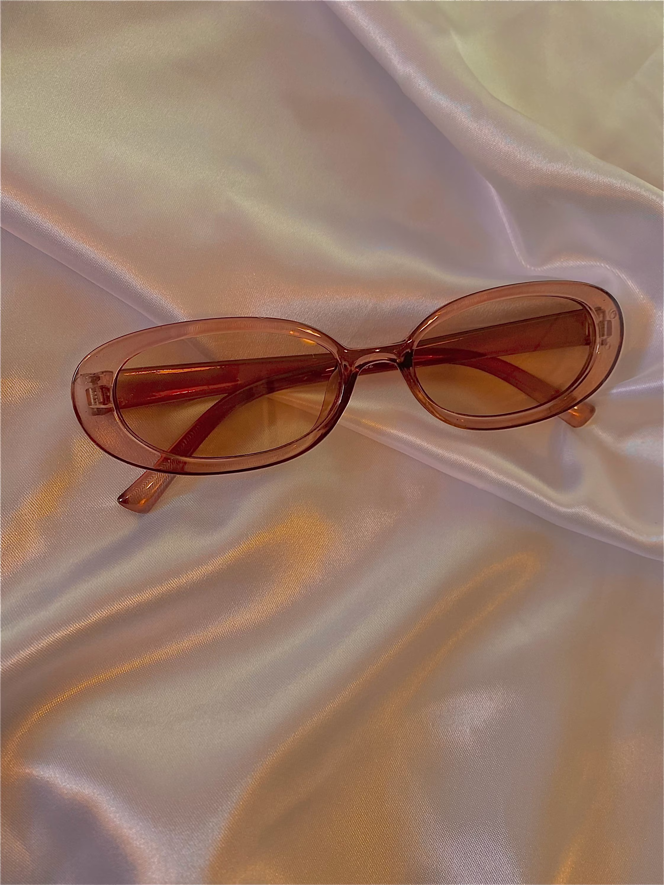 Clear Acrylic Brown Sunglasses - Soft Aesthetic Y2K Lesbian Earrings Fun Unusual Quirky Cute Funny Kawaii Rainbow Festival Summer