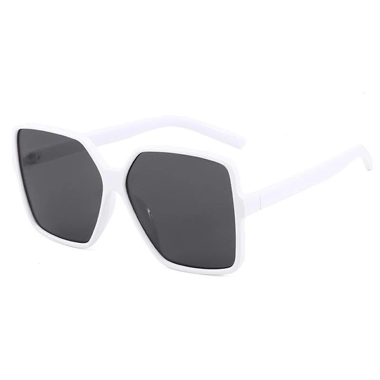 Twiggy White Uv400 Sunglasses, Retro, Oversize, Square Shape, Funky, All Year Round, Eyewear Fashion, Stylish