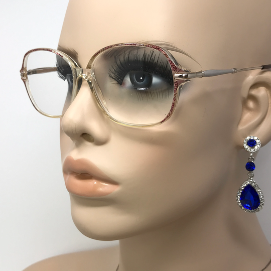 Vintage Continental Eyewear Elizabeth Eyeglasses Glasses Frame Clear Pink Square Used Eyeglass Frames Retro