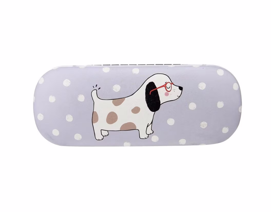 Dog Themed Glasses Case, Sunglasses, Storage, Accessories, Wearer, Organisation, Polka Dot Design, Cleaning Cloth