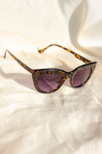 Classic Tortoise Shell Dish Cat Eye Sunglasses