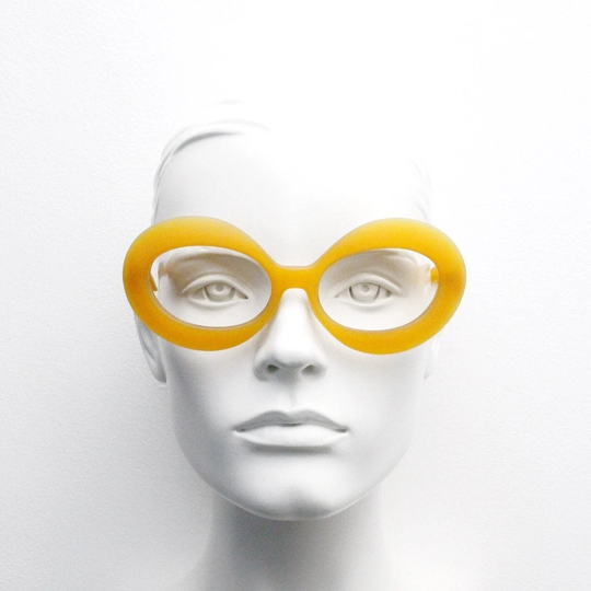 Balenciaga Paris Showpiece Glasses Model Bs2 064 M. Dense Amber Elliptical 60S Style Optical Frames. Prescription Eyeglasses. Rx Spectacles
