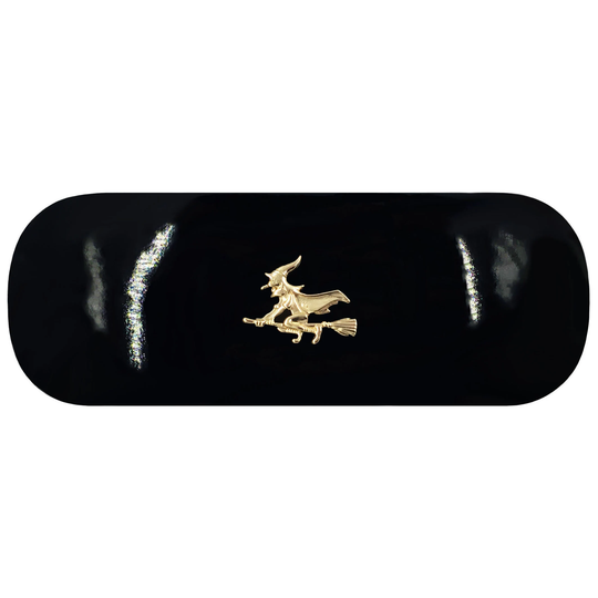 Gold Witch Hard Glasses Case. Flying Spectacle Gothic Reading Eyeglasses Witchcraft Sunglasses