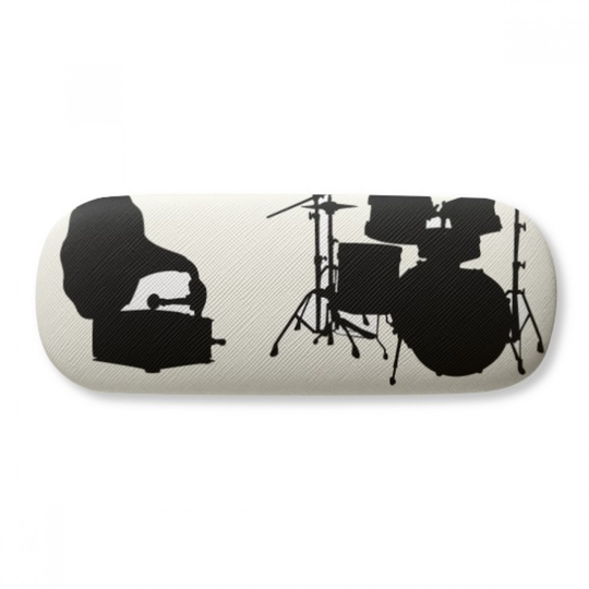 Song Music Drum Kit Energy Pattern Glasses Case Eyeglasses Hard Shell Storage Spectacle Box