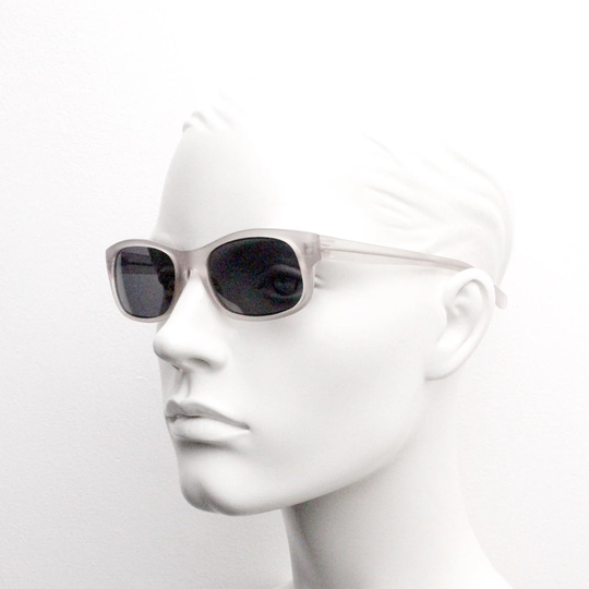 90S Vintage Grey Frosted Rectangular Sunglasses. See Through Low Profile Frame With Contrasting Dark Lenses. Y2K. Unused Nos