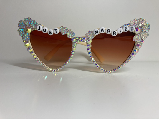 Just Married Heart Sunglasses