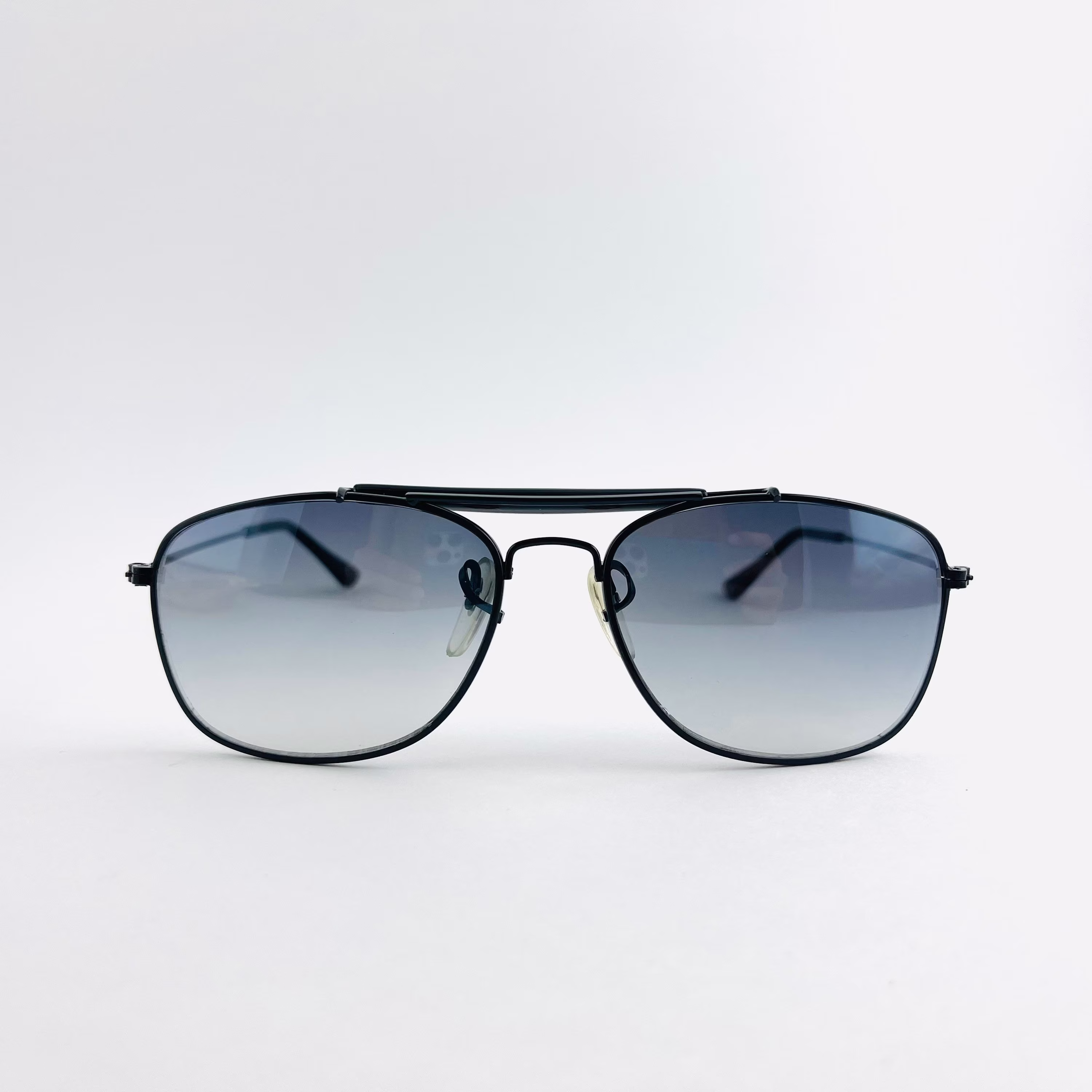 True Vintage Deadstock 90S Black Wire Rectangle Aviator Sunglasses