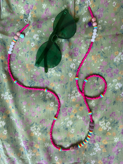 Pink Eyeglasses Chain