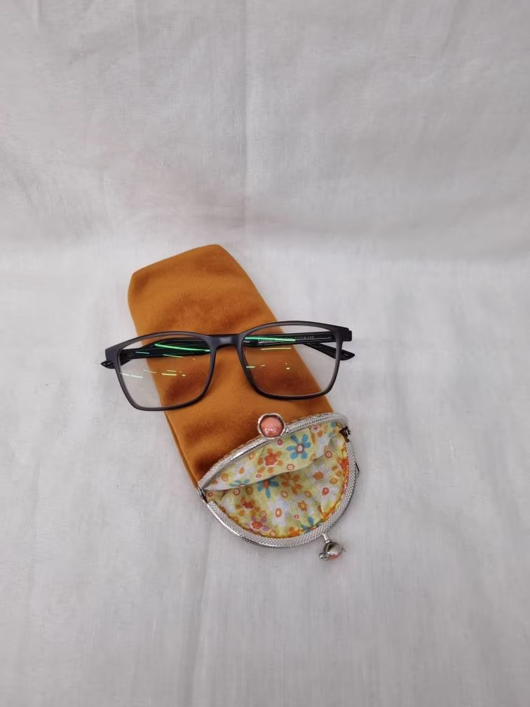 Orange Velvet Glasses Case/Sunglasses Case/Eyewear Case/Reading Case/Glasses Pouch/Pencil Case/Vintage Inspired Handmade Case